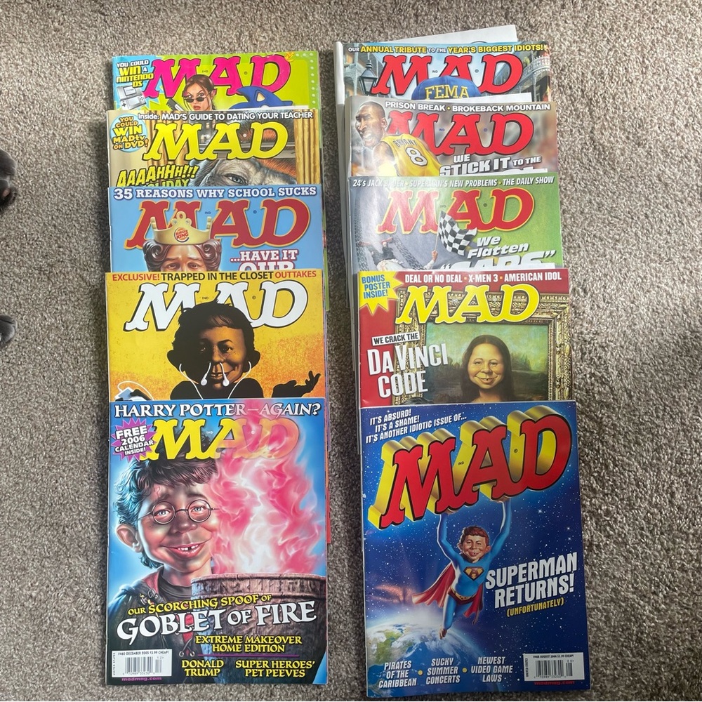 Collectible Vintage MAD Magazines: 10 Issues